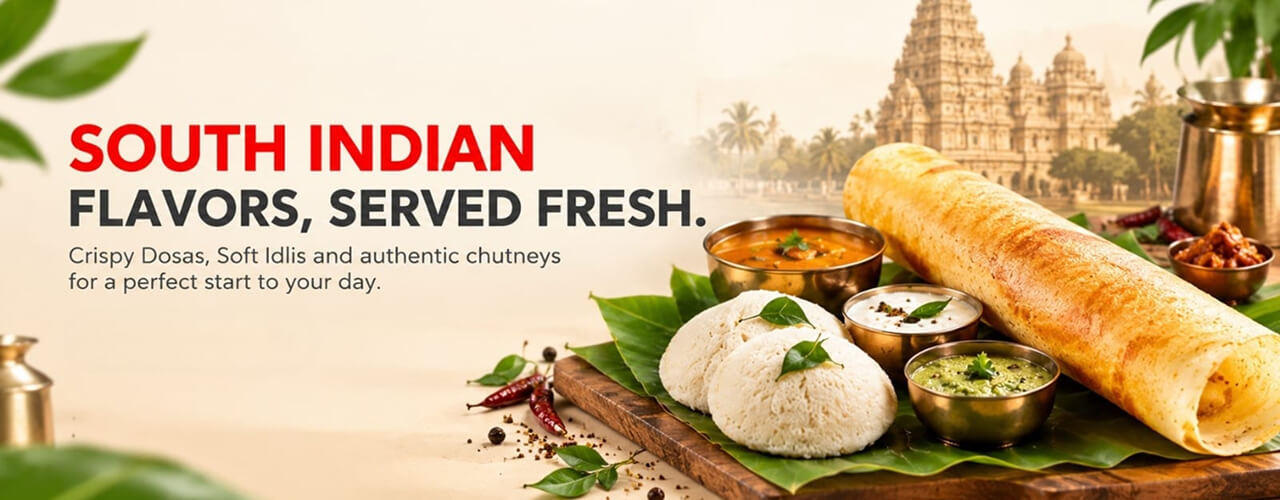South Indian Flavors, Served Fresh